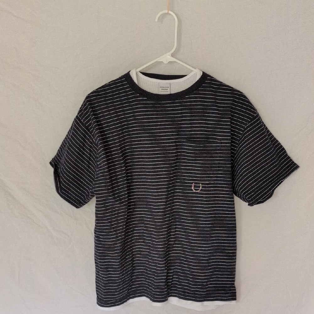 Classic Black and White Striped Men's Tee
